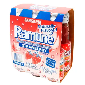 Sangaria Ramune Premium Carbonated Soft Drink, Strawberry or Lychee Flavor – 6 Pack (6.76 oz each), Popular Japanese Beverage Sangaria Ramune Premium Carbonated Soft Drink, Strawberry or Lychee Flavor – 6 Pack (6.76 oz each), Popular Japanese Beverage