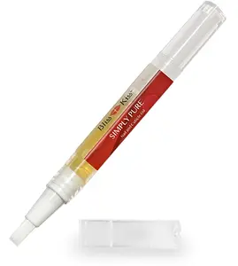 Bliss Kiss 1 Fragrance Free Nail Oil Cuticle Pen with Vitamin E & Jojoba - Nail Strengthener Nail Growth Serum for Brittle Peeling Breaking Thin Nails