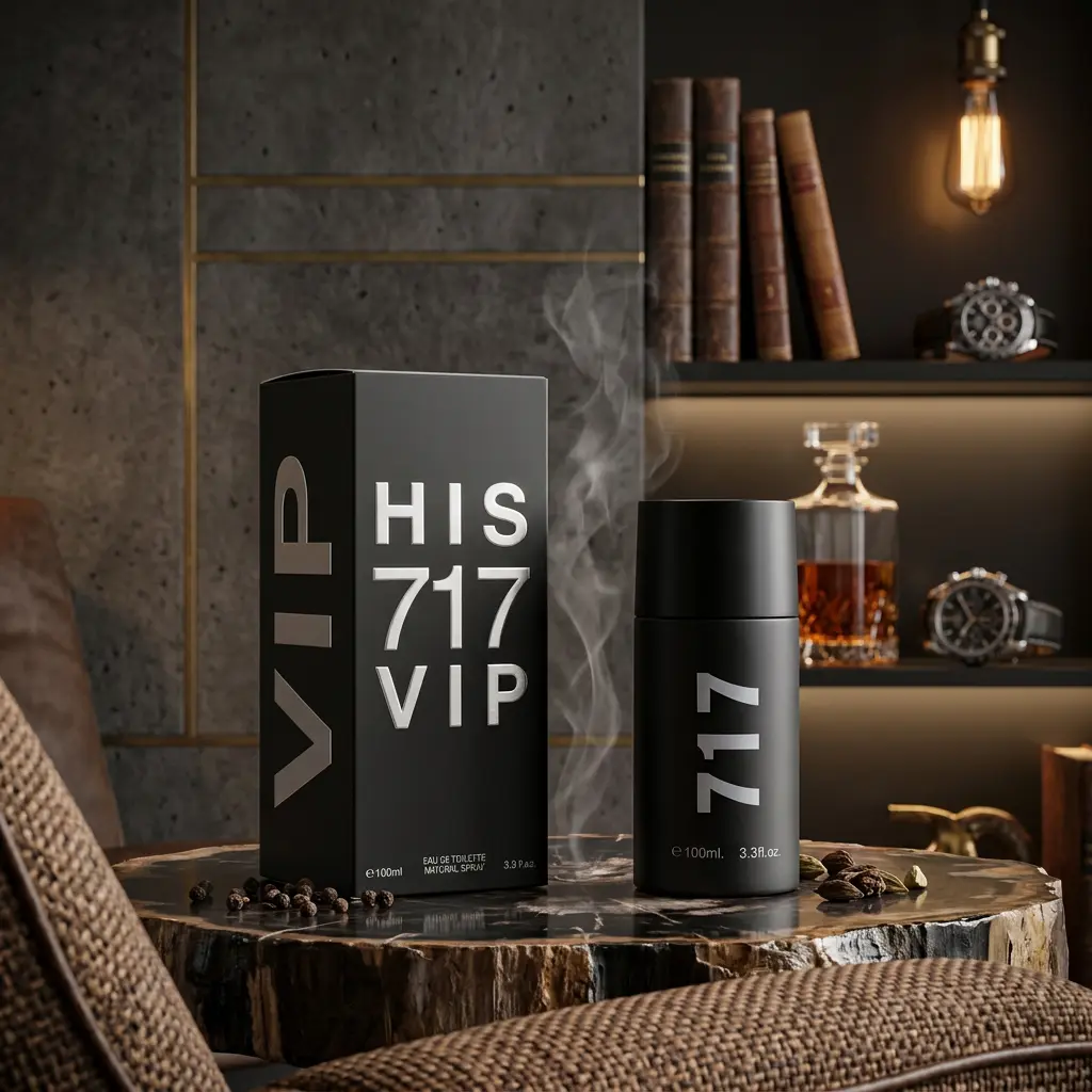 His 717 VIP Eau de Toilette Natural Spray for Men – 100ml / 3.3 fl. oz. | Premium Black Edition Men's Cologne