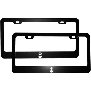 Cute Penguin Matte Aluminum License Plate Frame with Black Screw Caps, 2 pcs 2 Holes Black Licenses Plates Frames, Car Licenses Plate Covers Holders for Us Vehicles/Women/Men, Car Accessories