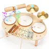 Joyreal Drum Set with Xylophone for Kids - 4 in 1 Musical Instruments Set for Toddlers, Wooden Montessori Toys, Christmas Birthday Gifts Ideas, Multifunctional Drum Kit, #backtoschool