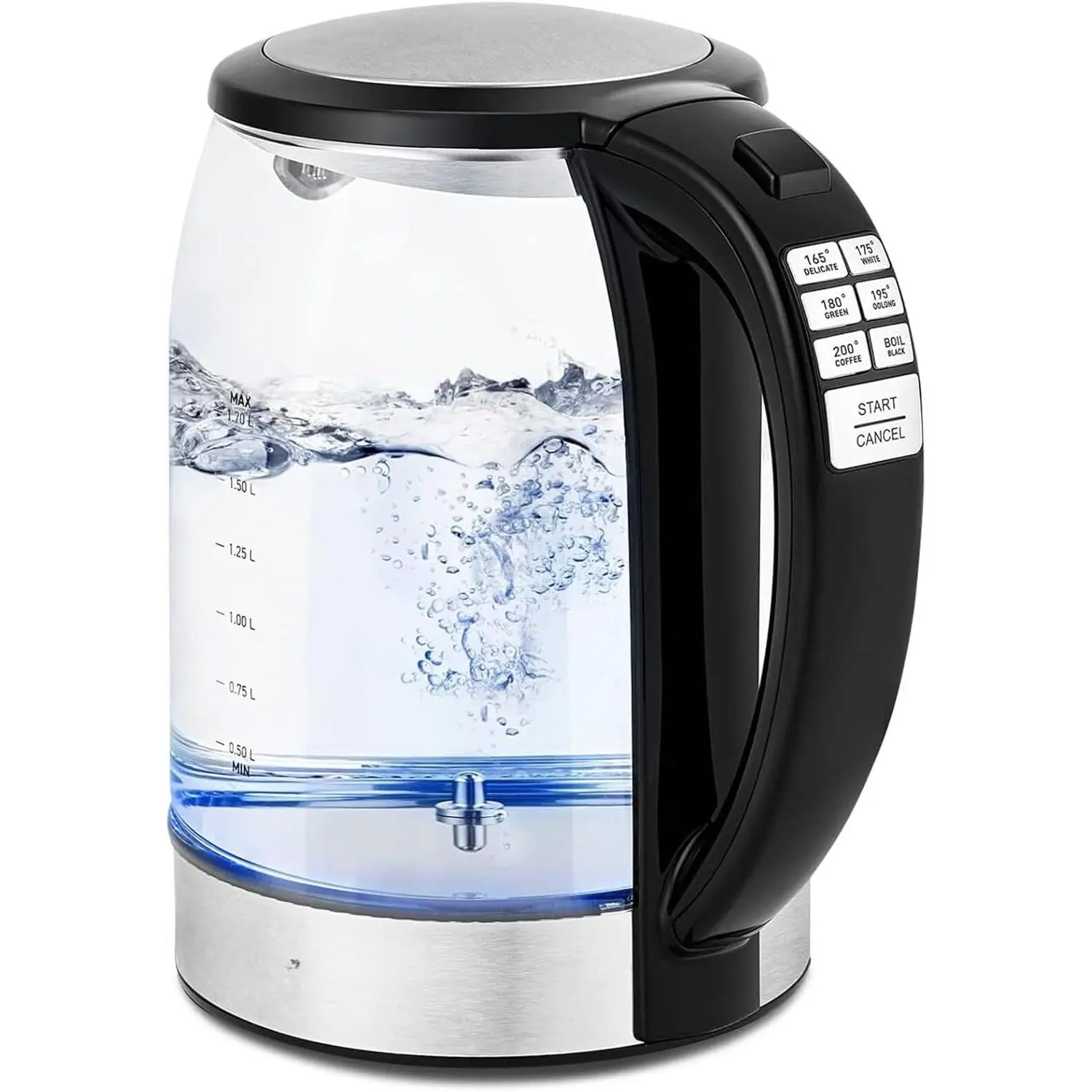 Electric Kettle Temperature Control with 6 Presets, 60min Keep Warm 1.7L Electric Tea Kettle & Hot Water Boiler, 304 Stainless Steel Filter, Auto-Off & Boil-Dry Protection, BPA Free, Black