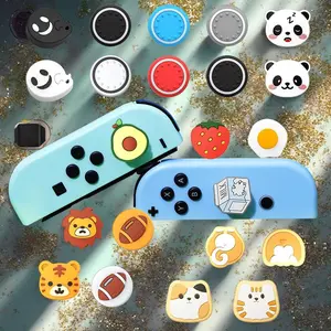 Cute Game Controller Thumb Grip Cap, Soft Silicone Game Controller Thumb Stick Cover, Game Console Accessories for Nintendo Switch OLED Lite