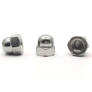 M10X1.25mm 304 Stainless Steel Fine Thread Hex Acorn Cap Nuts Decorative Nut Caps 5pcs