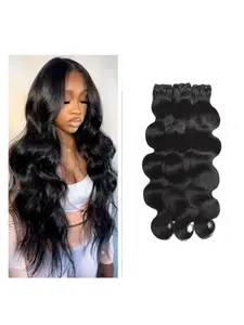 Human Hair Bundles Body Wave Bundles Human Hair 1-4 Bundles 12-30Inch Unprocessed Brazilian Virgin Hair Body Wave 1-4 Bundles Human Hair Extensions for Women Natural Waves Natural Wavy Hairpieces