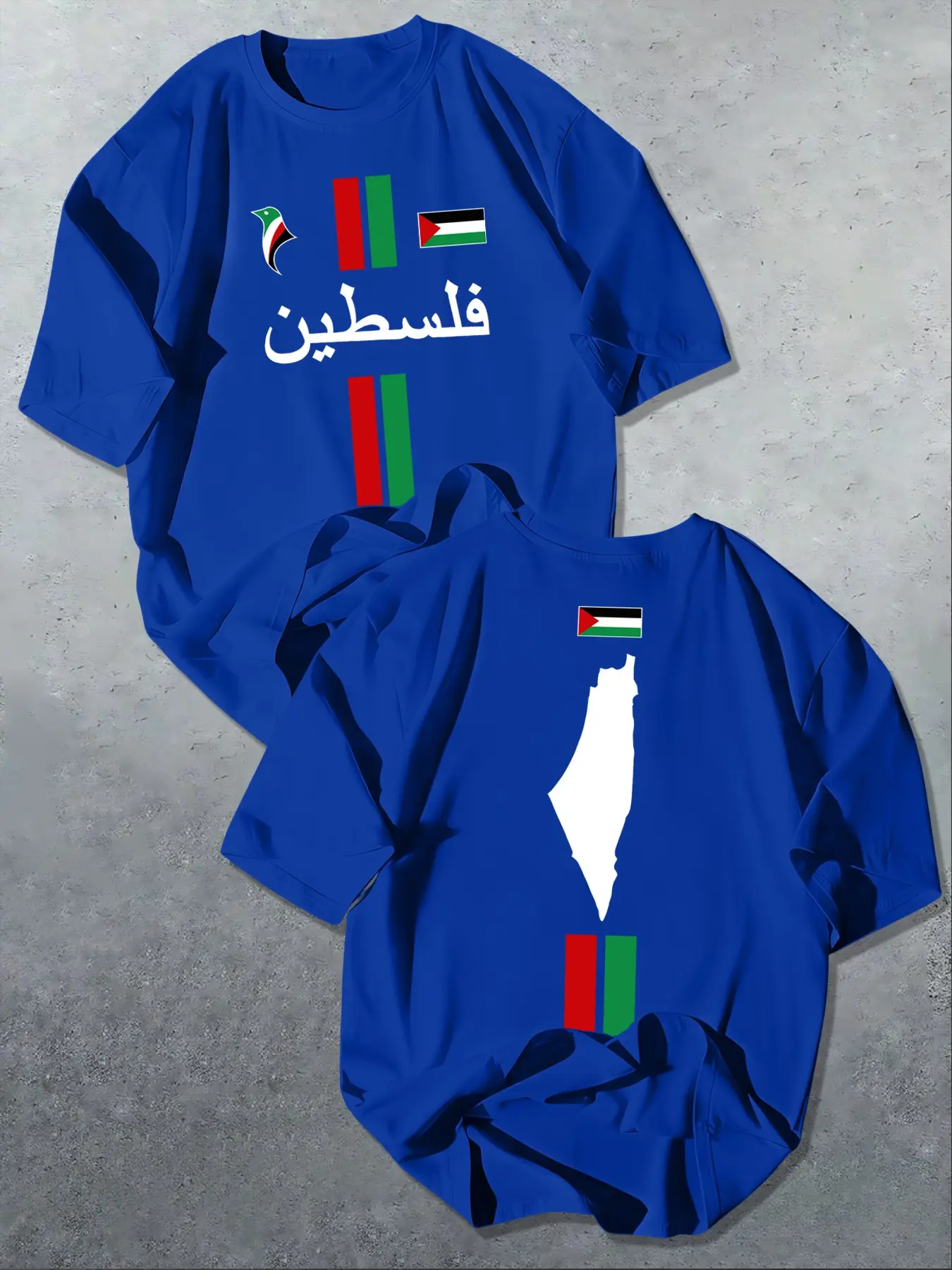 Men's American Style Short Sleeve T-Shirt, Palestine Map Flag Print, Loose Comfort Relaxed Fit, Daily Wear Casual Top, Street Fashion Streetwear Cultural Menswear, Casual Fashion Clothing