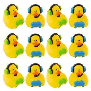 2 1/4" Gamer Vinyl Rubber Ducks with Controllers & Headsets - 12 Pc.