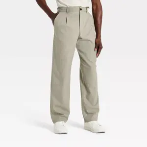 Houston White Men's Baggy Leg Pleated Trousers - Gray Twill Pinstripe XL