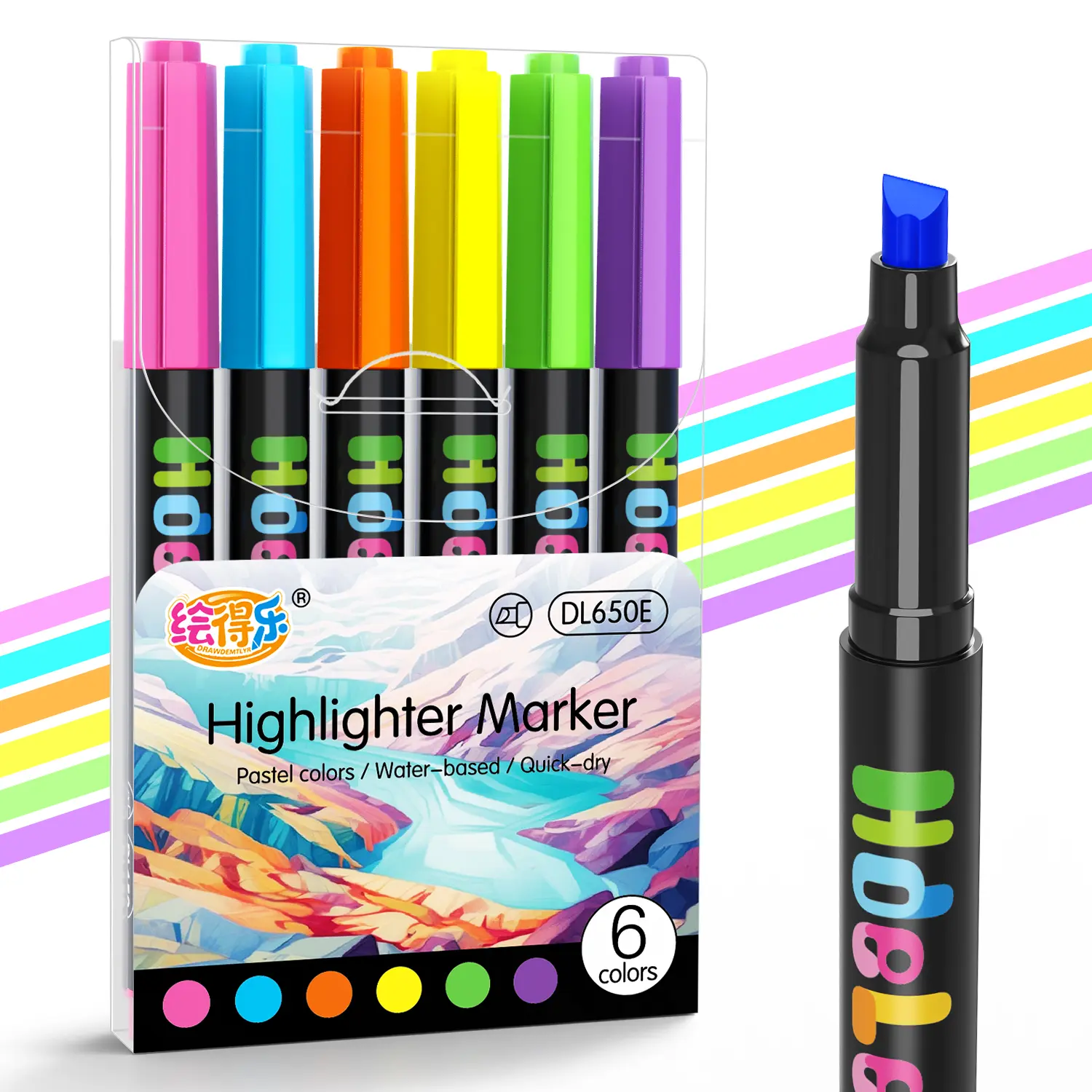 Hdele Pastel Soft Glow Highlighters, Eye-Friendly Chisel Tip Markers for Notes, Bullet Journals - StudyTok Note-Taking Hacks Office Stationery, Pastel Highlighters