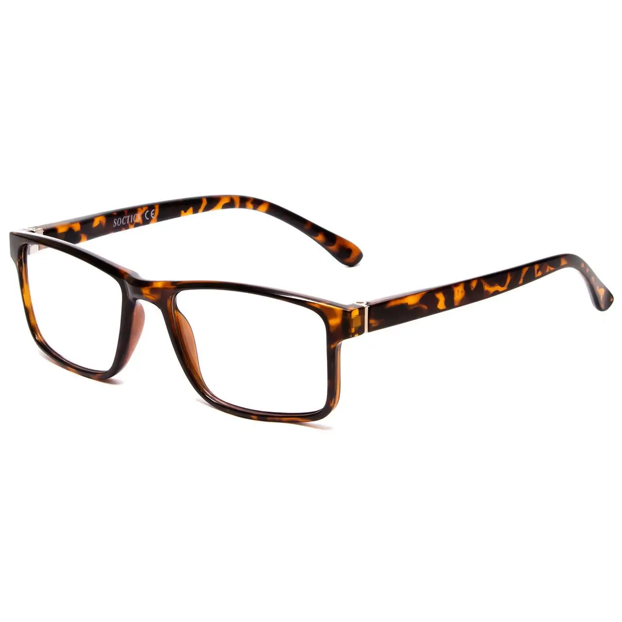 Calabria L2007 Men's Square Acetate Tortoise Brown-Gold 54mm Eyeglasses with Custom Left and Right Lenses