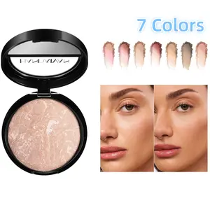 HANDAIYAN Marble Glow Fusion Baking Paint Set Powder Waterproof Sweatproof Foundation Makeup Long Lasting Oil Control Stain Free Matte Smooth Pressure Powder Makeup With makeup mirror, daily dating travel portable makeup concealer powder blusher powder