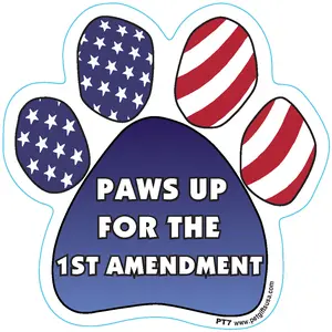 Paws Up For The 1st Amendment - Paw Shaped Magnet