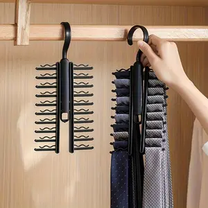 1pcs multi-layer anti slip plastic tie hanger, tie belt holder, scarf, space saving closet, wardrobe, home, dormitory