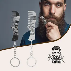 Stainless Steel Keychain Comb, 1 Count Portable Mini Anti-static Travel Comb, Durable Portable Tool for Thinning Hair