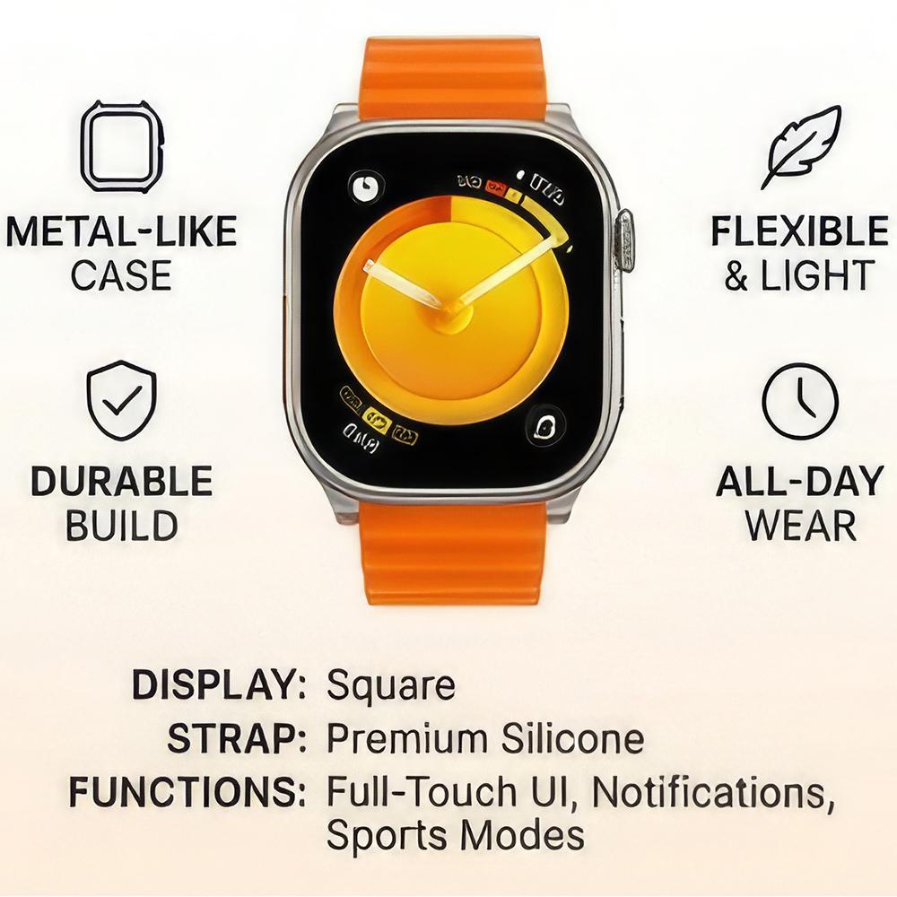 W&O Smart Watch Multiple Sport Mode, Message Reminder, Fitness Wearable, IP67 Waterproof Touch Screen Watch, Sleep Monitoring, Multifunctional Smart Watch with High Battery Life, GPS Bluetooth Call, 4 Straps,Gif