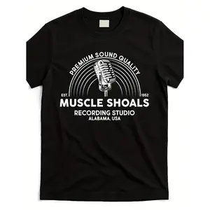 Men's & Women's Retro Muscle Shoals Recording Studio & Alabama USA Logo T-Shirt - Vintage Music Tee with Alabama Graphic