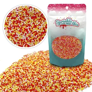 Candy Corn Inspiration Nonpareils | Orange, Yellow, and White Nonpareil Sprinkle Blend | Thanksgiving and Halloween Sprinkles