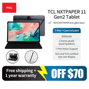 Ares TCL NXTPAPER 11 Gen 2 Android Tablet | 11" Drawing Pad + Digital Notebook w/ Stylus & Flip Case, NXTPAPER 4.0 Display, Android 15, AI Tools, 6+64GB / 8+128GB, 8000mAh Battery (Gray)