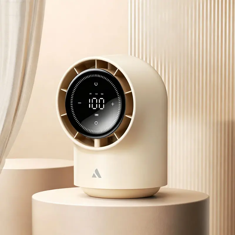 Cordless Bladeless Desk Fan - Personal Cooling, Battery Operated, Rechargeable, 100-Speed Touch Control, Silent Mode, Compact, Easy Installation, Digital LED Display, Adjustable Airflow, Portable for Office Desk & Bedroom, Personal Cooling Fan, Battery Op