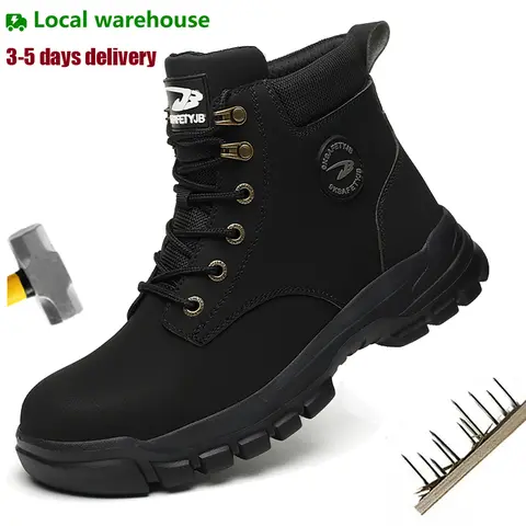 Men's Indestructible Steel Toe Athletic Work Boots - Industrial Footwear, Closed Mesh Breathable Fabric All-Seasons Lace-Up Shoes with EVA Laces, Kevlar Midsole, Puncture-Proof Defense, Precision Grip