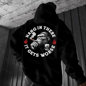 Hang In There It Gets Worse Monkey Print T-shirt, Hoodie & Sweater - Unisex Sizes S-5XL