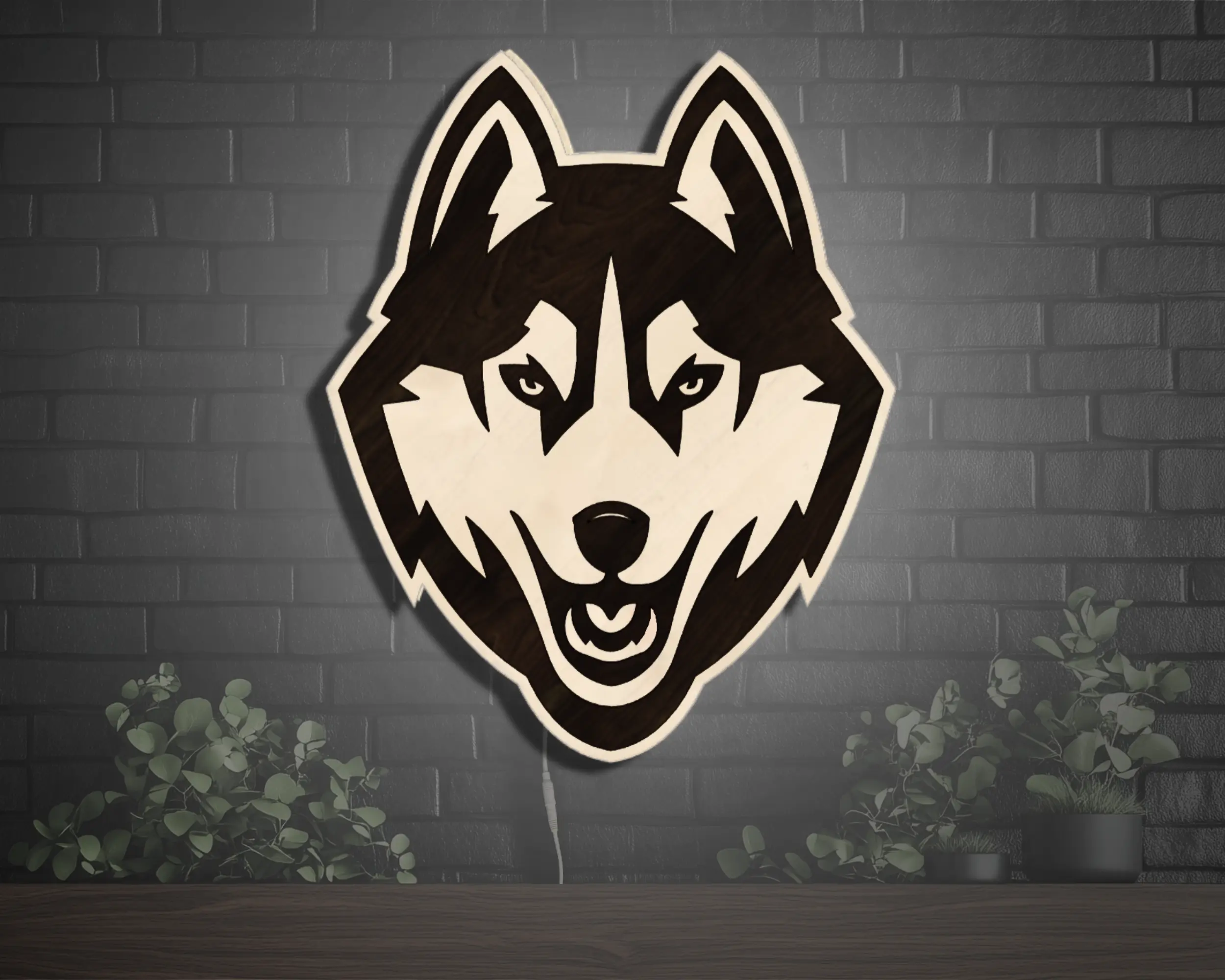 UConn Huskies Wood LED Sign | Handcrafted, Officially Licensed, Made in USA
