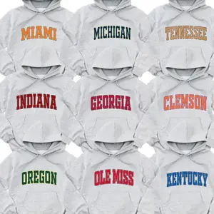 All Team Distressed Varsity College Unisex Hoodie – Sport Grey, Custom Your Team, Classic Cotton Tee With A Vintage Athletic Look, Game Day Shirt, Gift for Fans