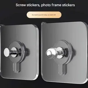 Seamless Glue Wall Hooks No Drilling, Self-Adhesive Nail-Free Towel Storage, Bathroom Organizer, Bathroom Organizing Accessories, Durable & Easy Installation