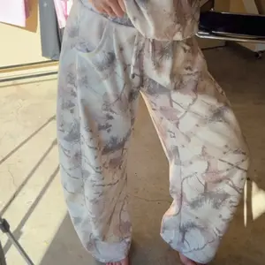 Camo Barrel Leg Drawstring Waistband Sweatpants Pink