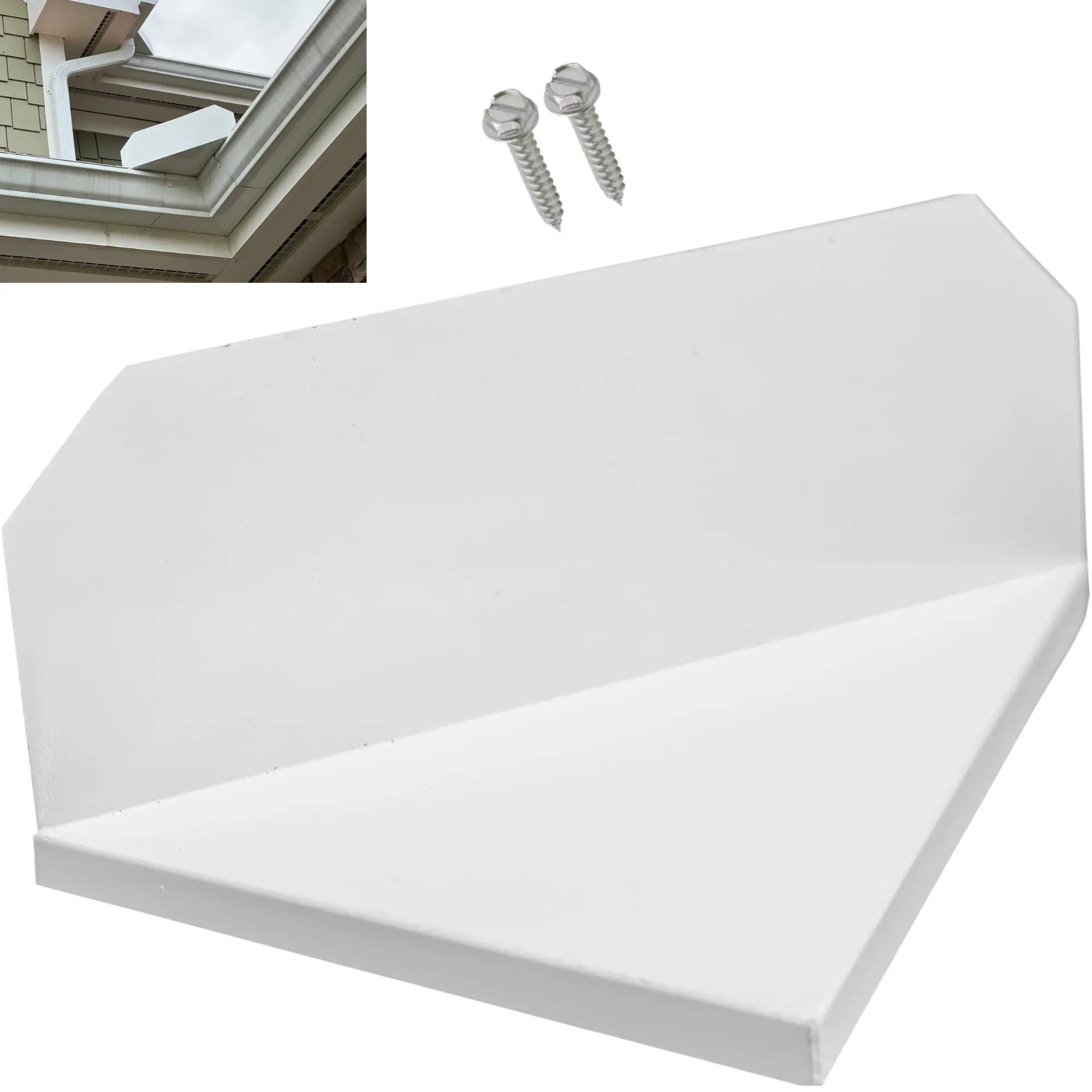 NoOverflow Rain Gutter Diverter for Gutters and Gutter Extension, Splash Guard Alternative,Includes 2 Screws, Crafted in The US