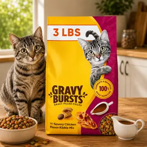 Savory Chicken Flavor Mix, Gravy Filled Dry Cat Food, 3 lb. Bag