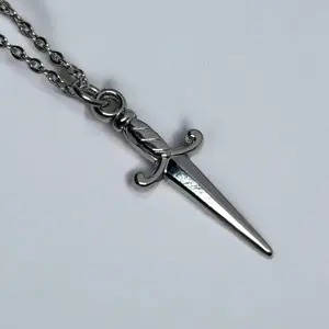 Mini Dagger Chain Handmade Necklace for Women Stainless Steel Hypoallergenic Tarnish Resistant 15-17" Modern Versatile Accessories