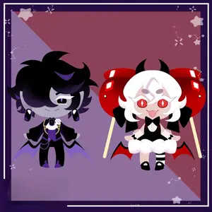 Crk Keychain - Bite Sized Sillies (Black Sapphire And Candy Apple), Cookie Run Kingdom Keychains, Cute, Durable, And Perfect For Bags, Keys, Or Gifts. Great For Daily Use Or As Thoughtful Little Gifts For Your Friends And Yourself.