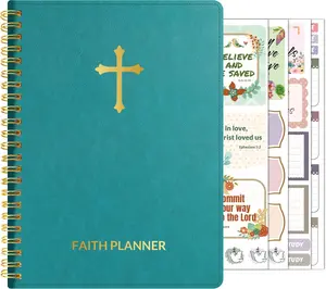 2025 Christian Planner - Bible Journal and Prayer Planner Spiral Bound, Pacific Green