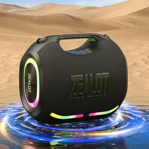 Zealot Portable Wireless Bluetooth-compatible Speaker, Waterproof Outdoor Stereo Sound, 120w Power Bass, RGB Light, Fast Charging Battery Pack