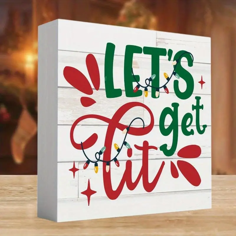 Let's Get Lit Winter Merry Christmas Decoration, Funny Christmas Desktop Decor, Home Decor, Bathroom Bedroom Table Decoration, Party Decoration, Ornaments