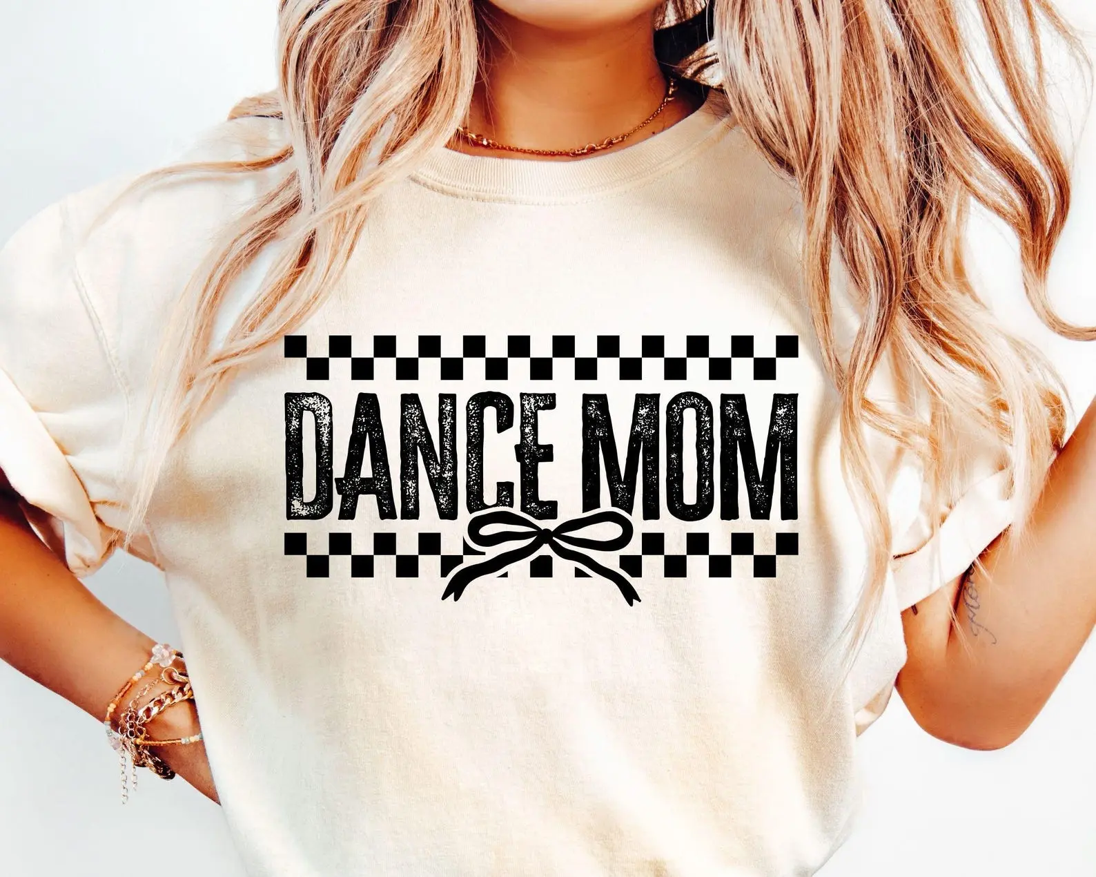 Dance Mom 9 shirt, Dance shirt, Coquette Bow, Checkered