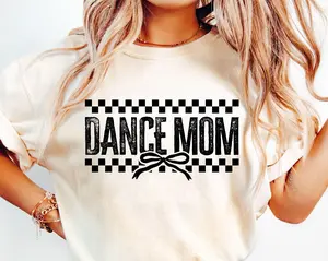 Dance Mom 9 shirt, Dance shirt, Coquette Bow, Checkered, Distressed, Dance Mom Shirt shirt, Dance Mom shirt, Dancer shirt, Dance Life, Dance Mama