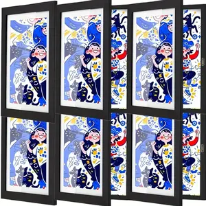 Kids Artwork Frames Changeable, 8.5x11in Kids Art Frames Front Opening, Children Art Projects Kids Art Frames Picture Frames for Kids Drawing, Crafts and Photos, Holds 130pcs Decor Wood