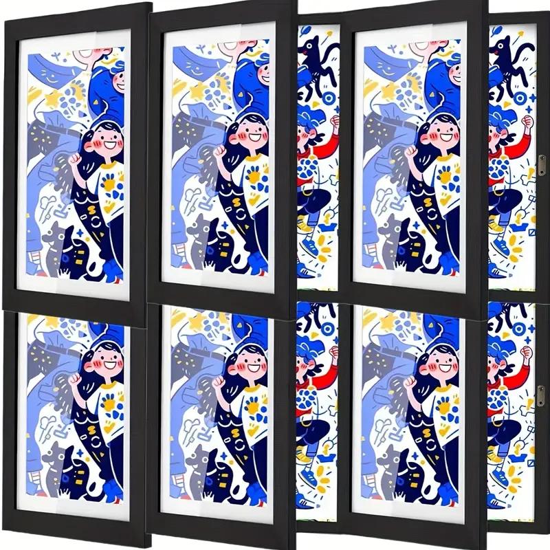 Kids Artwork Frames Changeable, 8.5x11in Kids Art Frames Front Opening, Children Art Projects Kids Art Frames Picture Frames for Kids Drawing, Crafts and Photos, Holds 130pcs Decor Wood