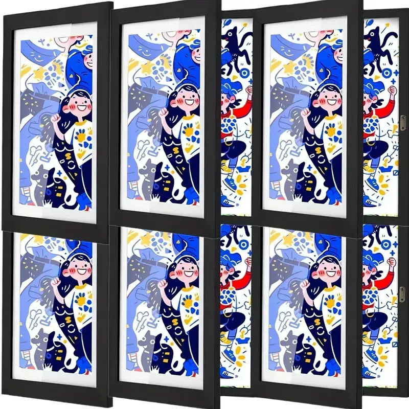 Kids Artwork Frames Changeable, 8.5x11in Kids Art Frames Front Opening, Children Art Projects Kids Art Frames Picture Frames for Kids Drawing, Crafts and Photos, Holds 130pcs Decor Wood