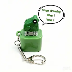 Frog Croaking Keychain Realistic Sound Fidget Toy with Lights Durable ABS Plastic for Adults Kids Party Favors Focus Relaxation