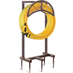 Garden Water Hose Holder with 5 Spikes, Upgraded Freestanding Heavy Duty Hose Hanger Holds 150- Hose, Sturdy Hose Stand Storage Rack for Outside Yard Lawn(Retro copper)