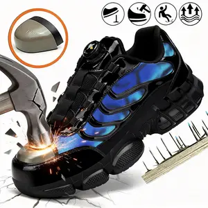 Steel Toe Shoes for Women Safety Work Sneakers Lightweight Non Slip Work Shoes Comfortable Composite Toe Slip Resistant Casual Walking Sneakers with Air Cushioning and Non-Slip Soles