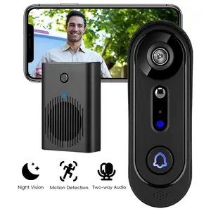 Wireless Smart Doorbell Camera System with Indoor Chime – HD Video, Smart Motion Alerts to Phone, Cloud Backup, 2.4GHz WiFi, Two-Way Talk & Multi-User Sharing