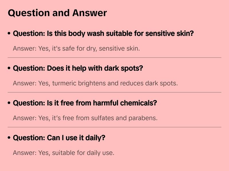 Turmeric Oatmeal Body Wash – Brightening & Exfoliating Cleanser for Dry, Sensitive Skin – Soothing Anti-Inflammatory Formula for Dark Spots, Acne & Irritation