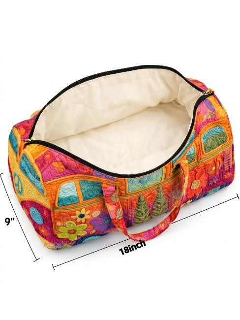 FAFA 18 inch*9 inch*9 inch Unisex Boho Quilted Weekender Travel Bag, Lightweight & Comfortable, Hippie Design