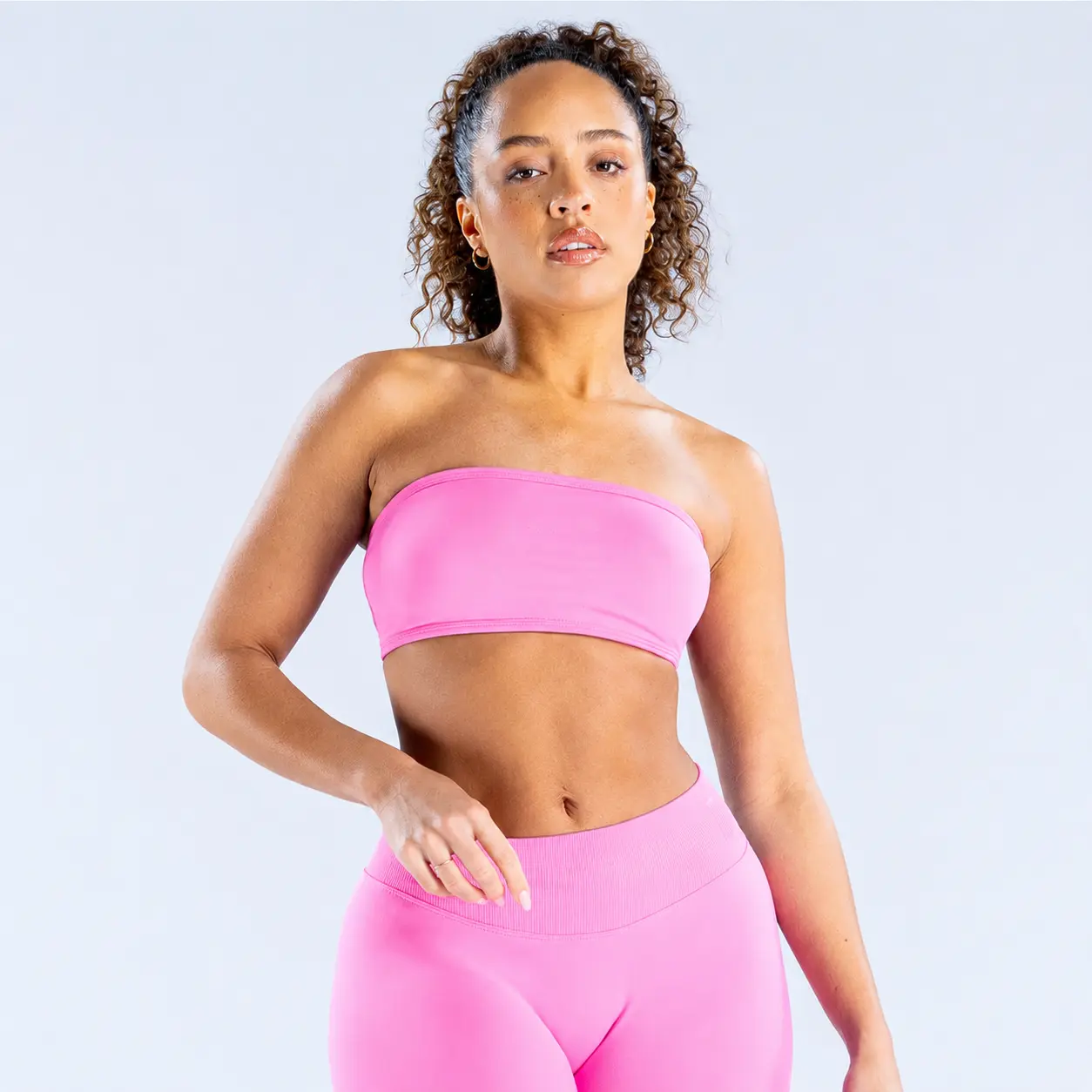 Women's Bandeau Workout Top, Minimalist Strapless Yoga Bra, Sculpting Crop Tank Top, Comfortable Activewear for Pilates, Gym & Daily Outfits