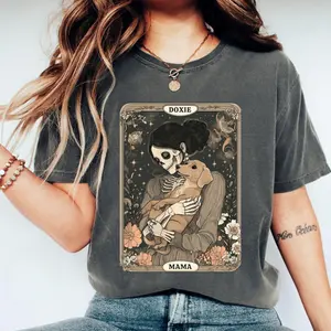 Comfort Colors Vintage Dachshund T-shirt, Dachshund Mom Tarot Card T-shirt, Doxie Mama Tee, Wiener Dog Halloween Tee, Dachshund Dog Shirt For Girl