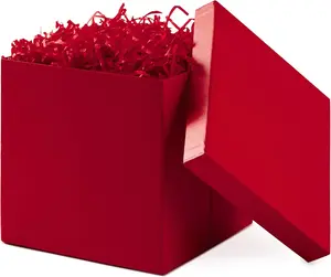 Medium Gift Box with Lid  Red 7 Inch Keepsake Box with Shredded Fill | Perfect for Birthdays, Graduations, Anniversaries, Christmas, Valentine’s Day & All-Occasion Gift Wrapping